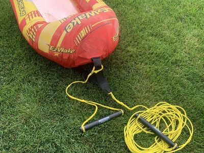 Airhead EZ Wake Trainer Inflatable Towable Tube with Tow Rope and Handles
