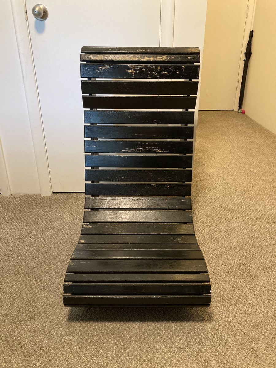 Black solid wood banana chair