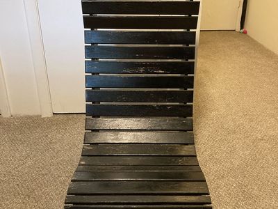 Black solid wood banana chair