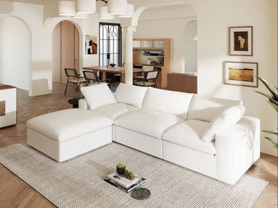 Modular L-Shape Sectional Sofa with Ottoman Storage Multiple Colors Available