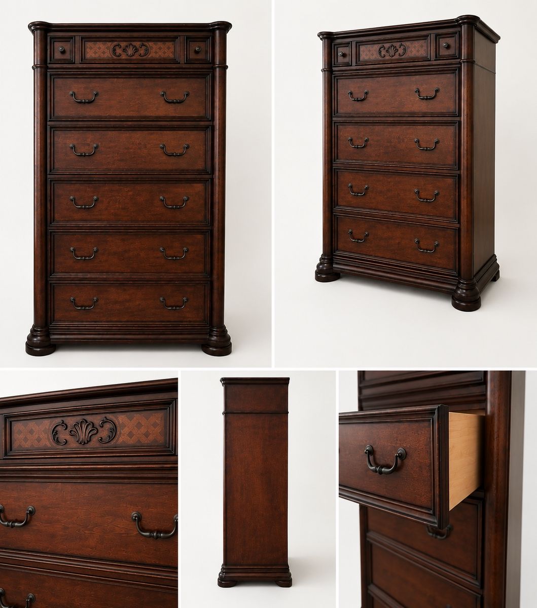Vintage Solid Wood Chest of Drawers / Highboy Dresser – Excellent Condition