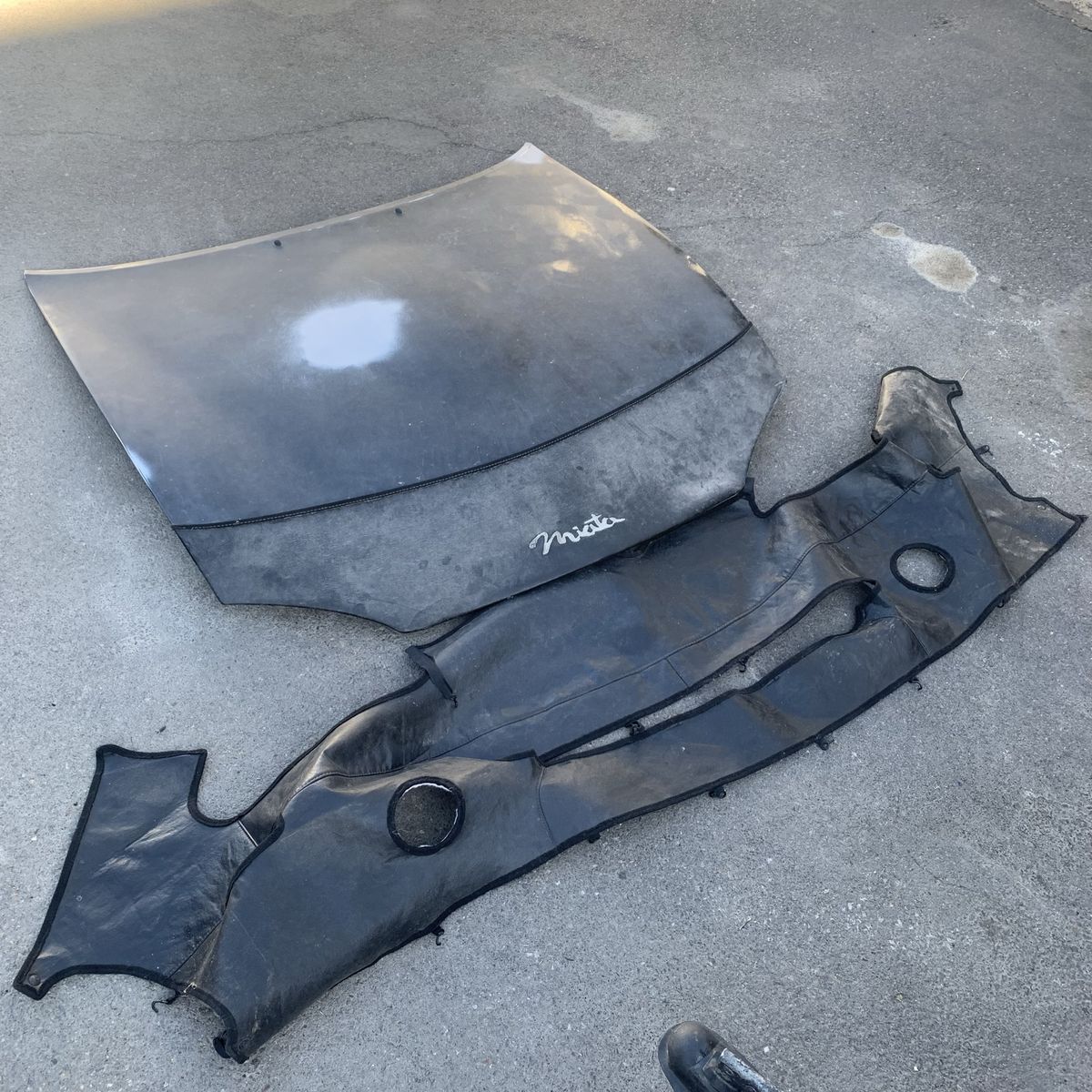 Miata hood, fenders, bumper, doors, dash 