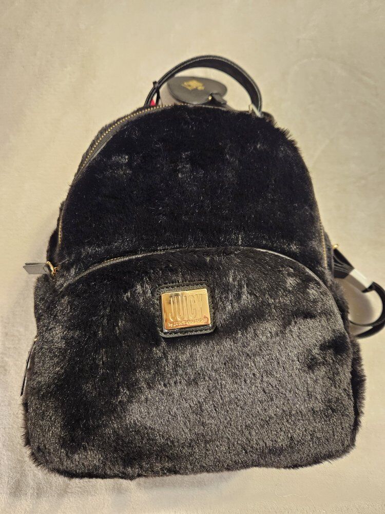 Juicy Couture Plush Black Backpack