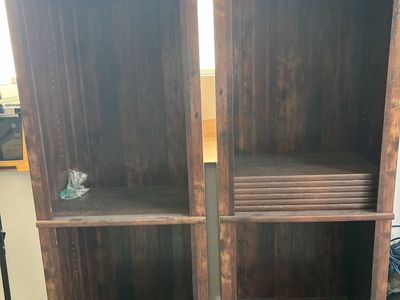 RC Willey Dark Wood Bookcases (Set of 2) - 72" Tall, Adjustable Shelves, Excellent Condition