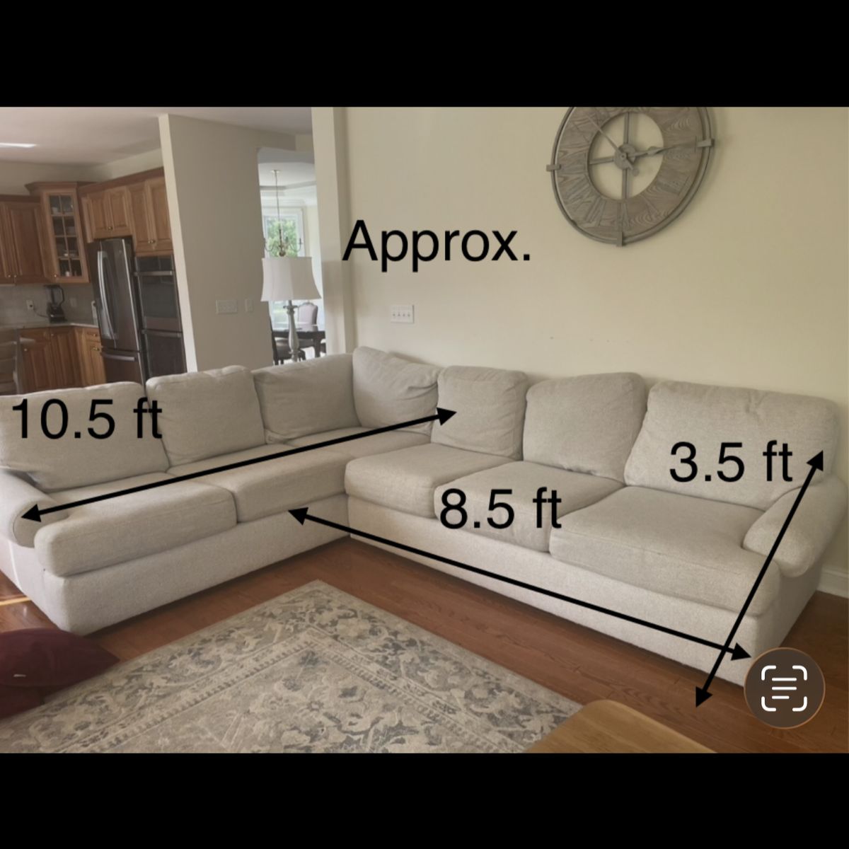 Huge Sectional Couch & Ottoman - Incredibly Soft
