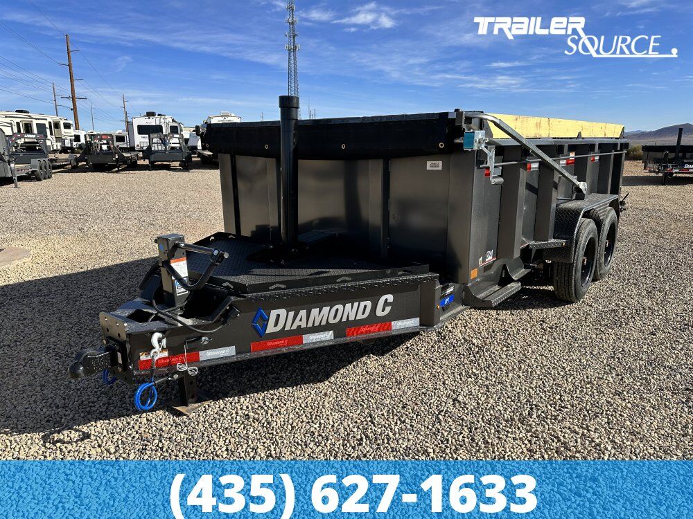 7x14 Diamond C LPT 208 Dump Trailer - 32" Sides - 18K GVWR - 18 Ply Tire Upgrade, Board Brackets, Long Arm Tarp