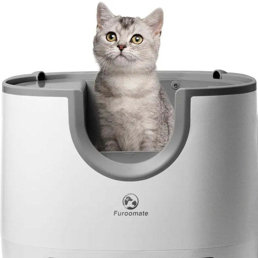 Cat self-cleaning litter box used once