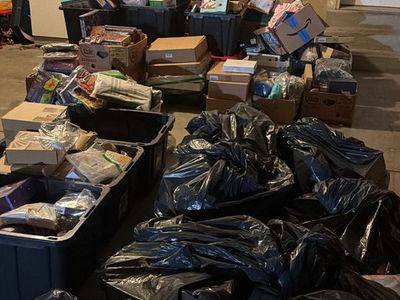 Large Garage Estate Lot Assorted Storage Bins Boxes and Bags