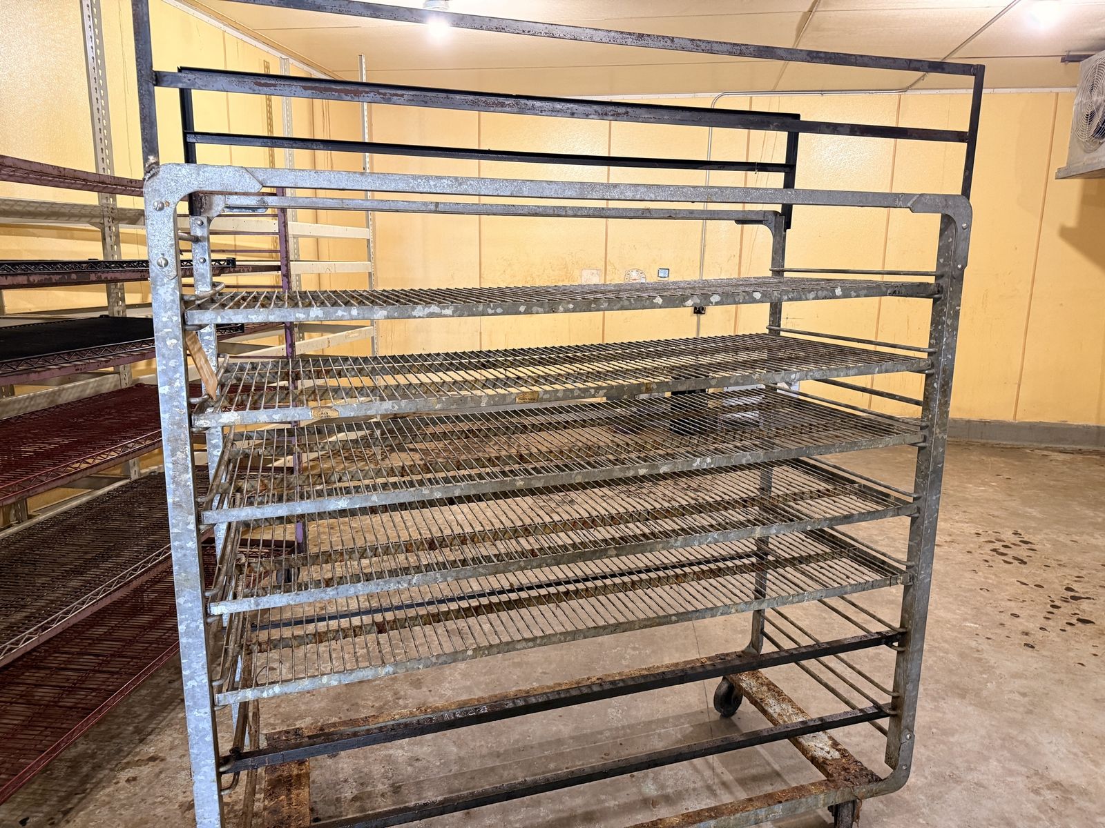 Industrial Metal Wire Shelving Unit with Wheels - Used Storage Rack