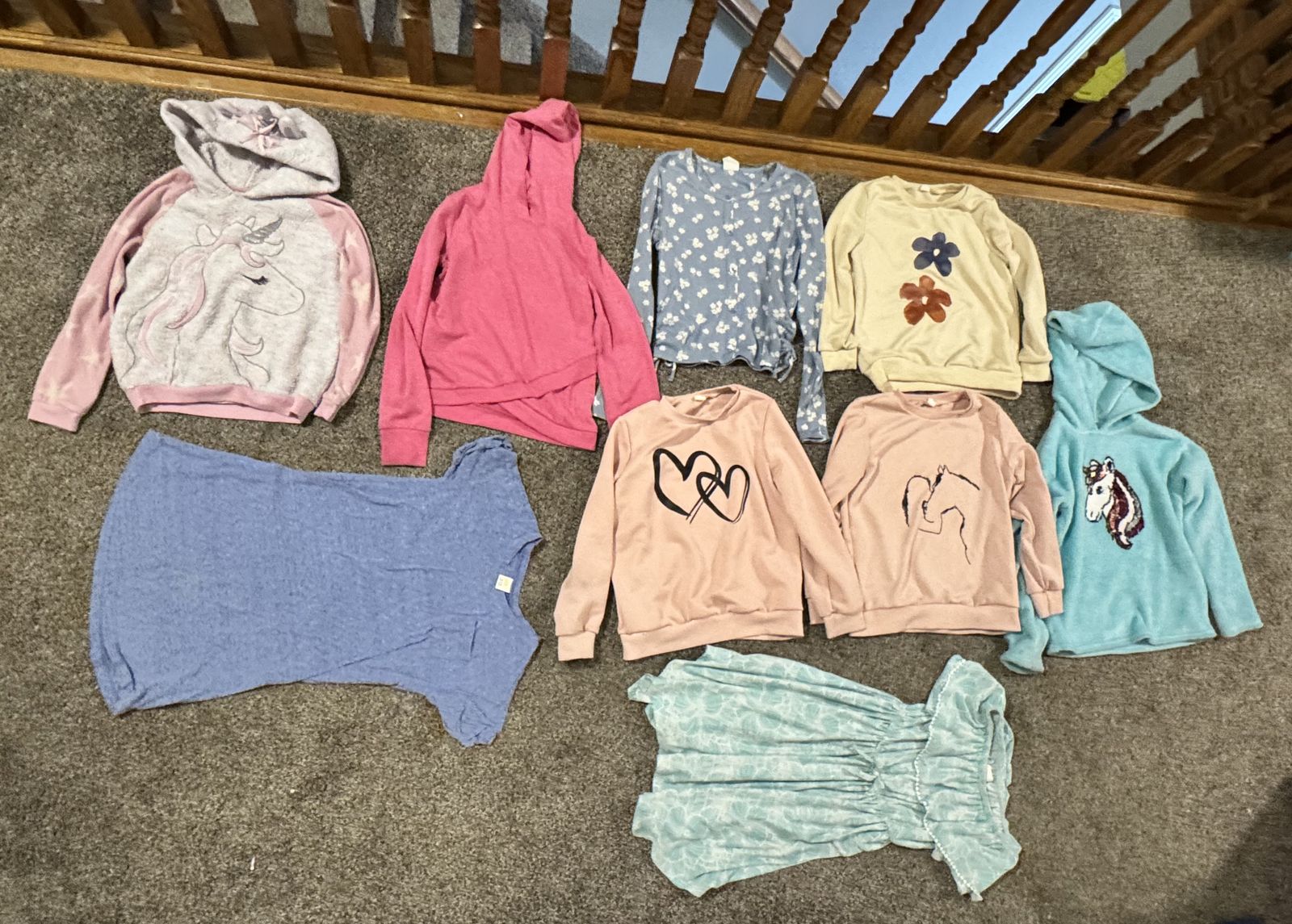 Size 7/8 girls sweatshirts, long night shirt