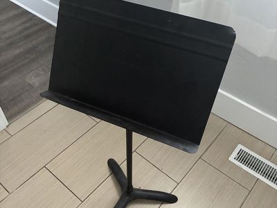 Manhassat Standard Tripod Base Music Stand - Black, Adjustable Height