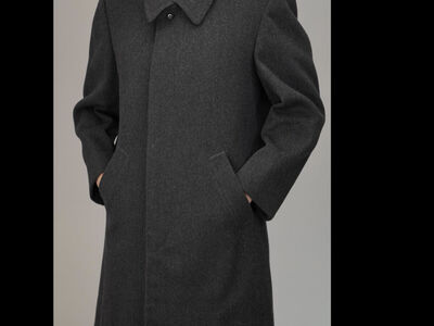 Men's Charcoal Wool Trench Coat