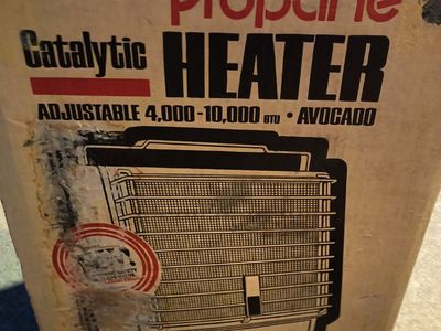Coleman propane heater, 4k to 10k btu