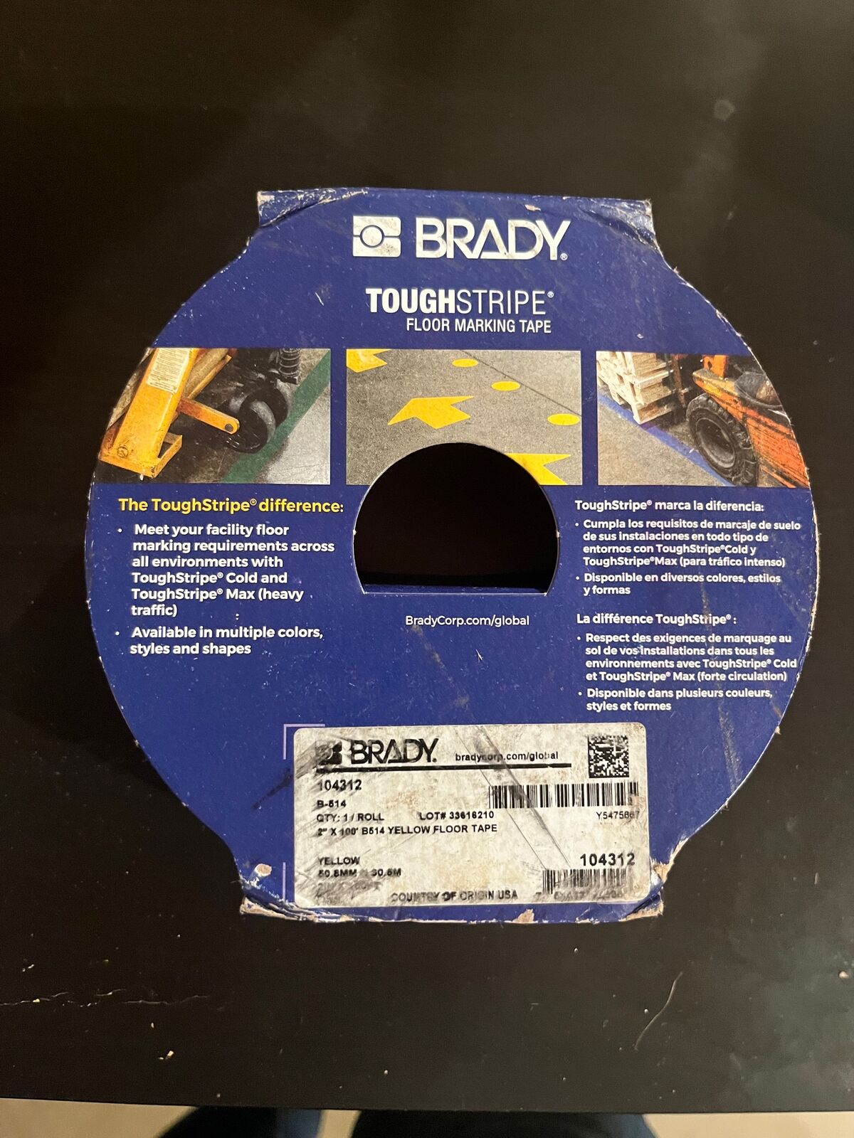 NEW Brady ToughStripe® Yellow Floor Marking Tape – 2" x 100'