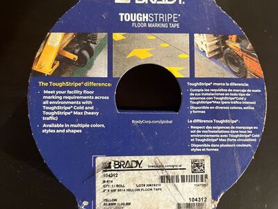 NEW Brady ToughStripe® Yellow Floor Marking Tape – 2" x 100'