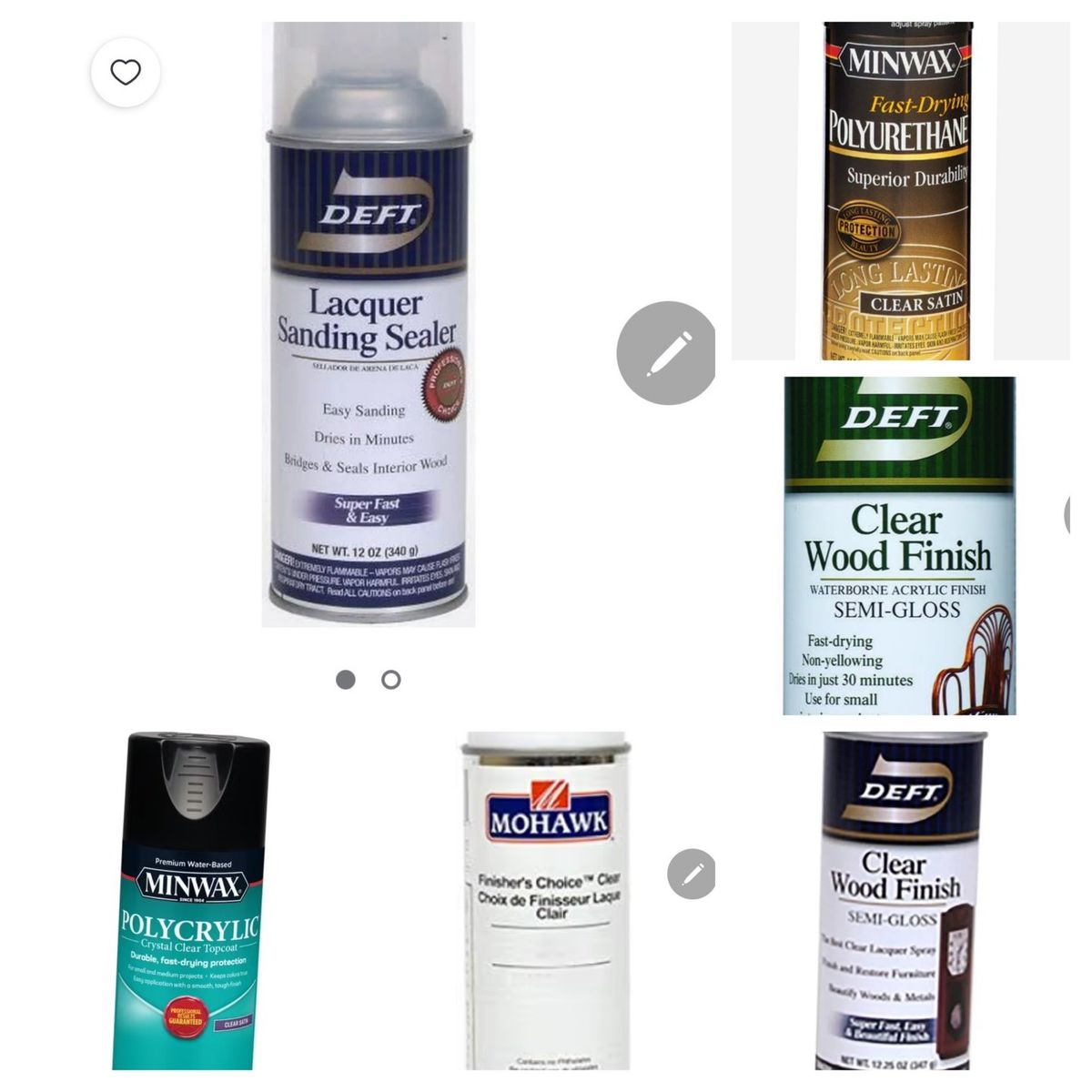 Various Wood Finishing Products