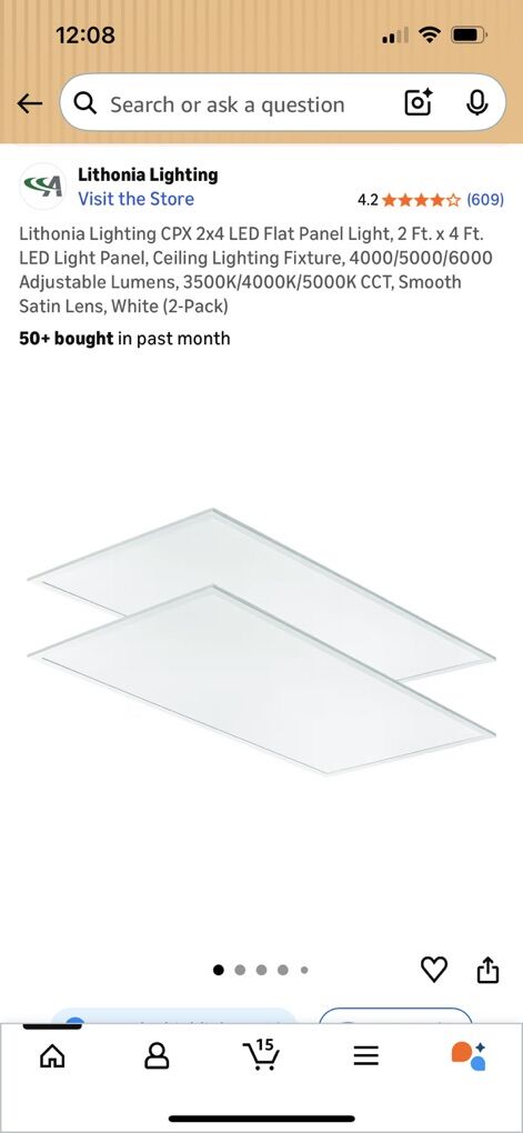 Lithonia Lighting CPX 2x4 lED Falt Panel 2-pack