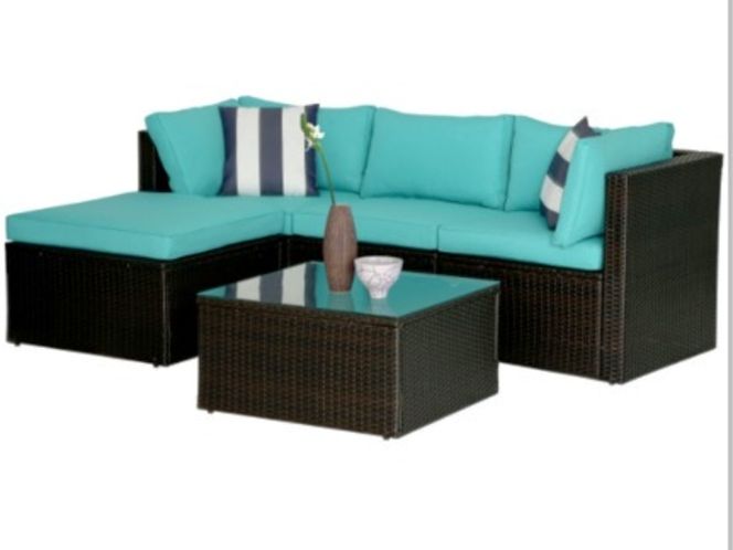 NEW Patio SECTIONAL with TABLE and PILLOWS - NEW IN BOX