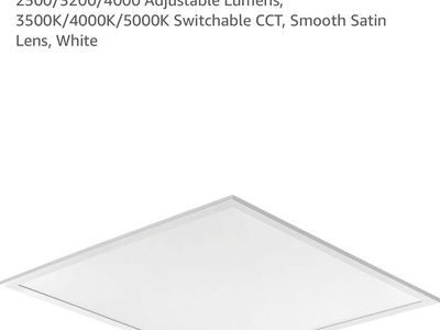 Lithonia Lighting CPX 2x2 LED Flat Panel Light Fixture, 2500/3200/4000 Lumens, 3500K/4000K/5000K CCT