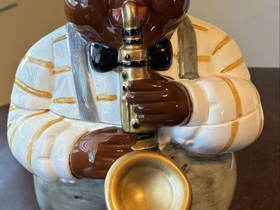Vintage Ceramic Jazz Saxophone Player Cookie Jar - Collectible Novelty Kitchen Decor