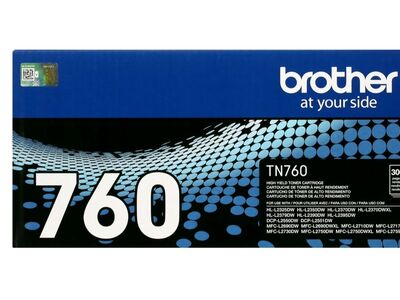 New in Box Brother Genuine High Yield Toner Cartridge, TN760, Page Yield Up to 3,000 Pages