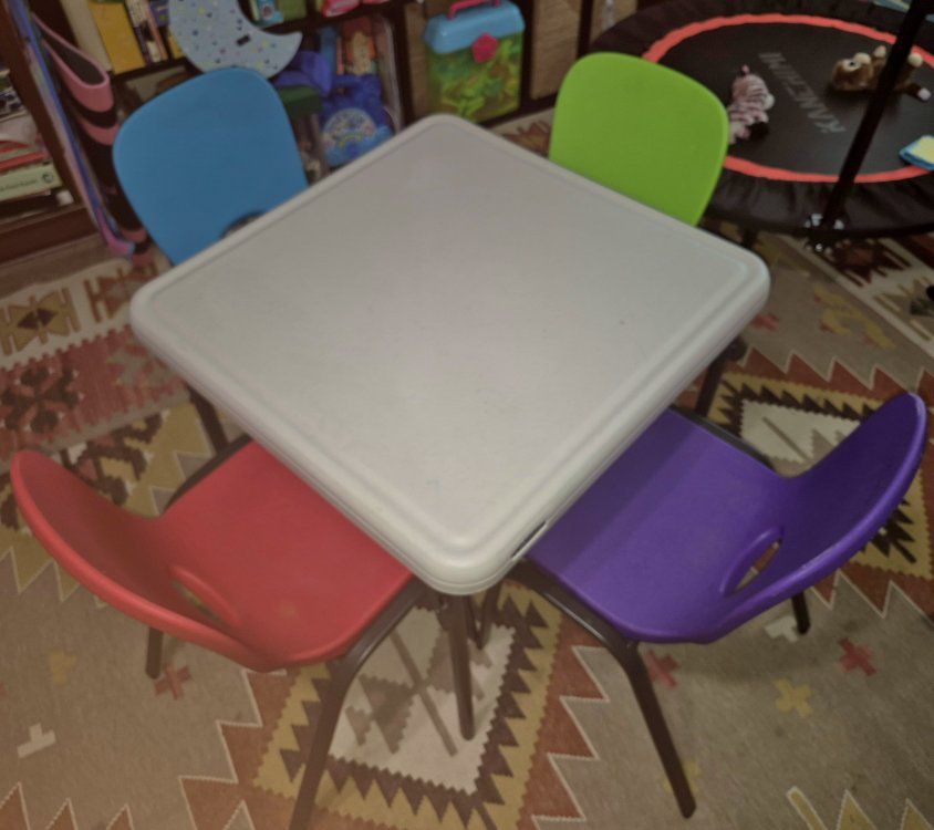 Clean Lifetime Kids Table and Chairs Set Stackable