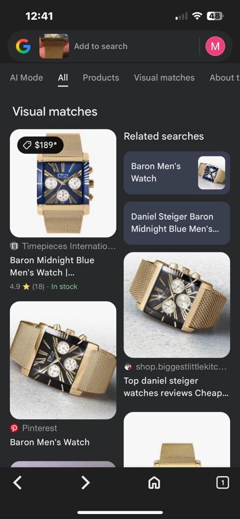 Barrons Midnight Blue mens Watch 3 Dial $190 New