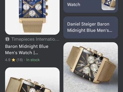 Barrons Midnight Blue mens Watch 3 Dial $190 New