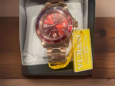 Mens Invicta Rose Gold Watch New
