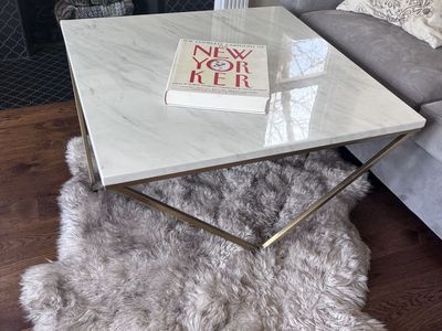 Marble-design coffee table $100