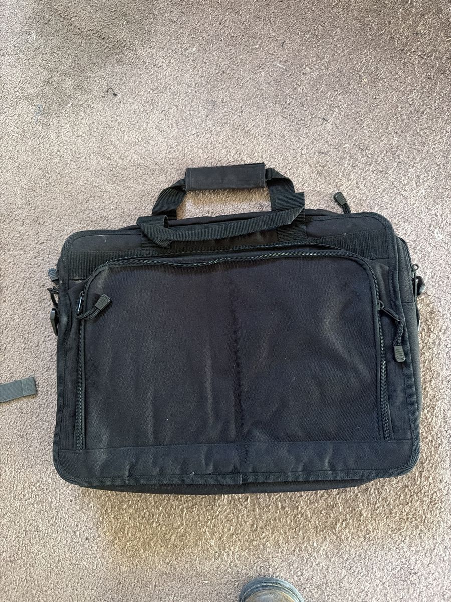 Black Multi-Compartment Laptop Briefcase Bag
