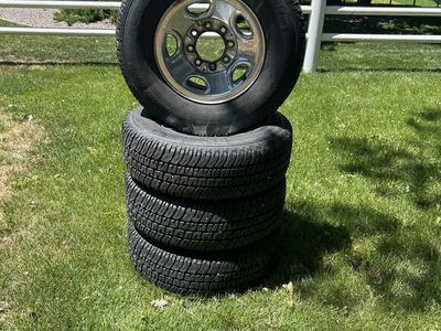 Michelin LTX A/T2 Tires & Chevrolet Chrome Rims - Set of 4, LT245/75R16 - Used