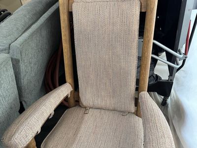 Vintage Wooden Kennedy style Rocking Chair with Upholstered Cushions - Comfortable & Classic Seating