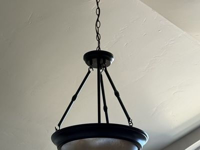 Oil Rubbed Bronze Light Fixture with Alabaster Glass Shade