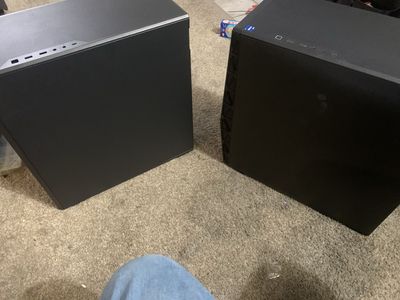 iBUYPOWER Black PC Case ATX Mid-Tower Tempered Glass Side Panel x2