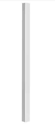 6-ft H x 4-in W White Vinyl Blank Fence post