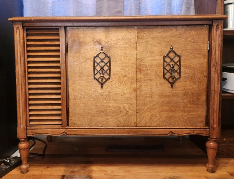 Solid Wood Vintage Cabinet / Record Cabinet