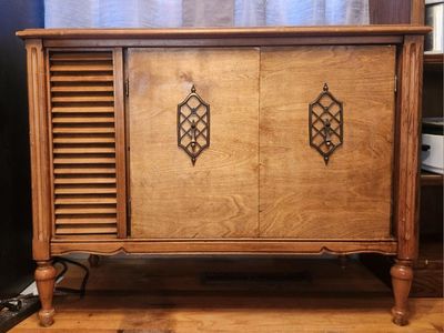 Solid Wood Vintage Cabinet / Record Cabinet