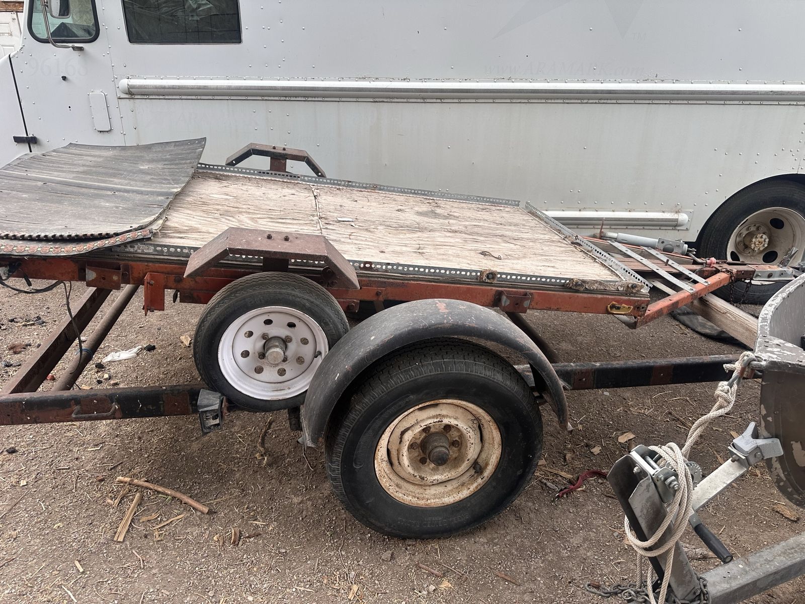 Used Utility Trailer - Wood Deck, Dual Axle, Rust Present