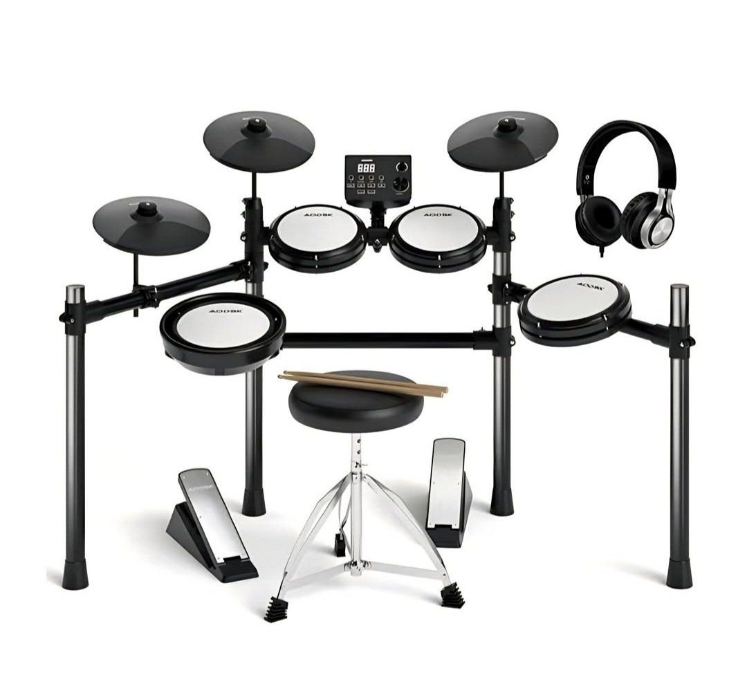 Electric Drum Set with Quiet Mesh Pads,Electronic