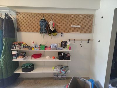 shelving and pegboards