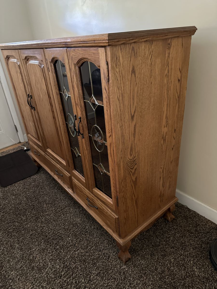 Solid wood entertainment center