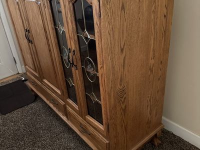 Solid wood entertainment center