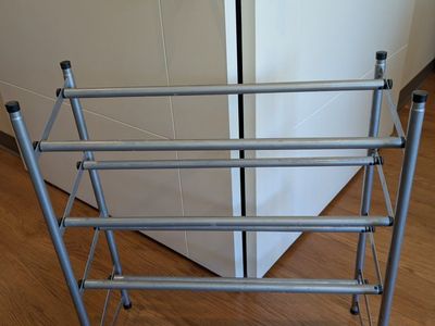 Simplify 4 Tier Metal Expandable Shoe Rack in Gray - Stores 12 to 24 Pairs