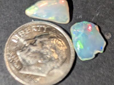 TWO STUNNING UNCUT NATURAL ETHIOPIAN WELO JEWELRY GRADE LOOSE OPALS