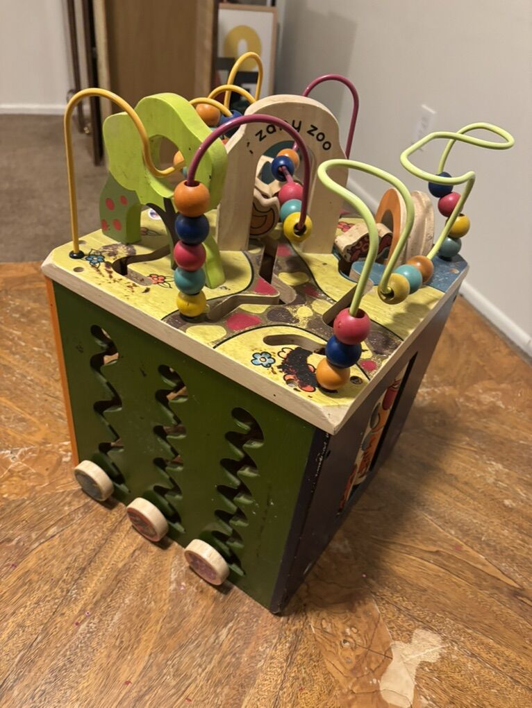 Zany Zoo Wooden Activity Cube
