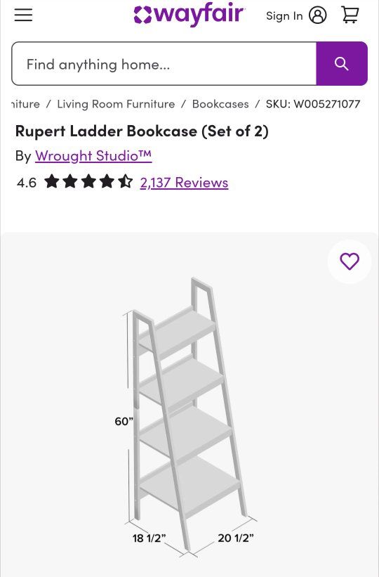 White Ladder Bookcase