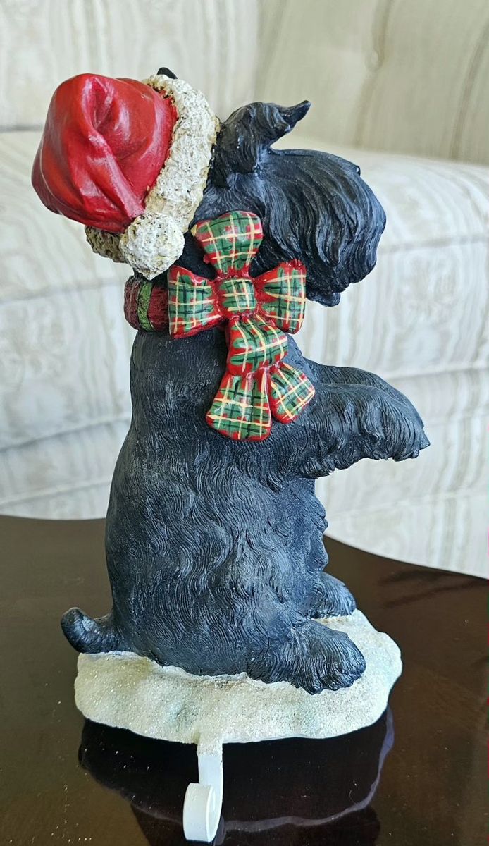 Scottish Terrier Christmas Stocking Holder Holiday Figurine 8.5"T Stocking Holder
