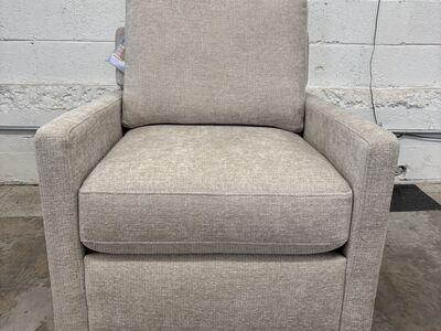 LIKE NEW! HENREDON MARLEY FABRIC SWIVEL ACCENT CHAIR, BEIGE!