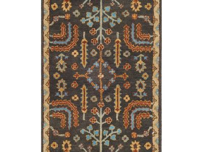 Loon Peak 3x5' Hand-Tufted Wool Rug - Gray/Multi Floral Geometric Pattern